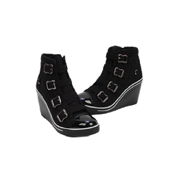 Women Wedge Heels Sneakers Band with Point Hally Buckle