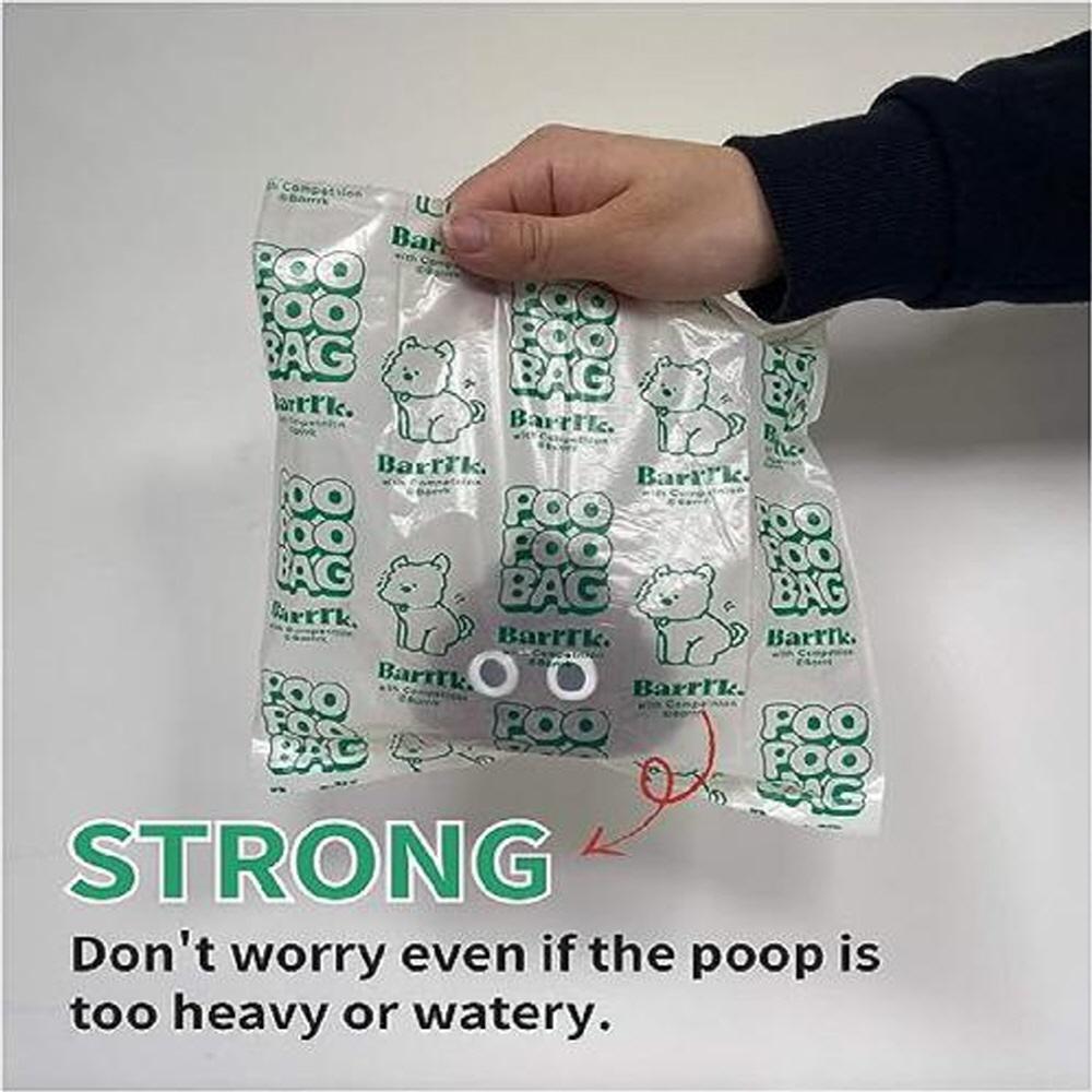 Barrrk. Flushable Compostable Dog waste Bags, 30bags 3rolls 100% Eco Friendly, Ultra Thick, Convenie