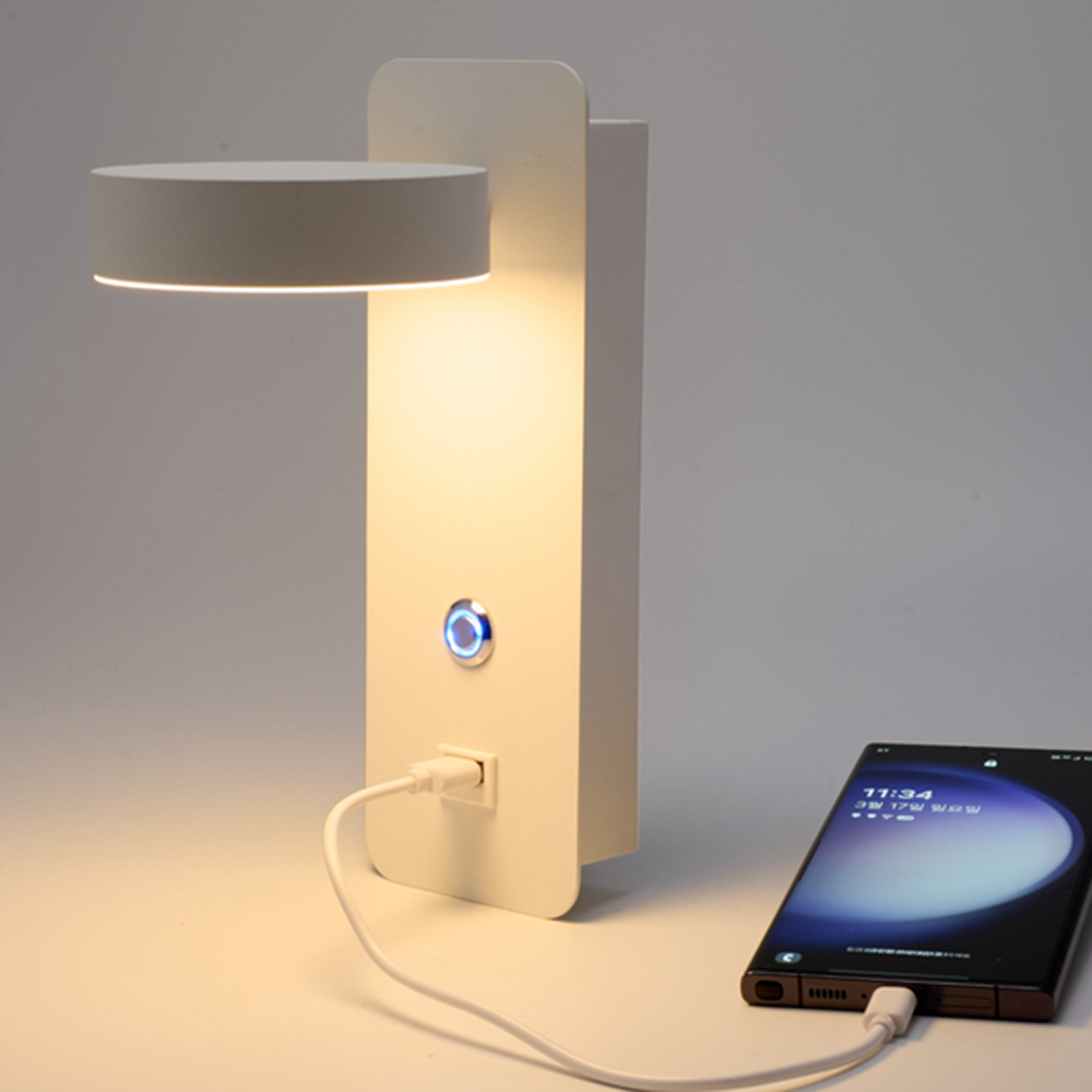 DAVCH Circle and Rectangle Wall lights for bedroom, bathroom, stairway, and living room, USB A typle