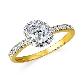 detail image1 18K GOLD RING SET WITH CZ STONES & SYNTHETIC STONES